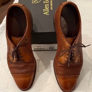 Allen Edmonds Tan Woven Leather Oxfords